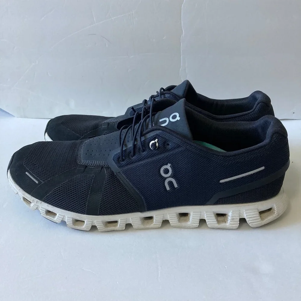 On Running Cloud 5 Navy Black Mens Size 13 Sneakers with Aetrex Insoles